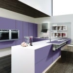 Rendering keuken violet plaatmateriaal