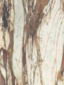 HPL-plaatmateriaal met marmerdecor in een warme kleurschakering