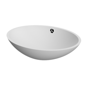 Witte waskom solid surfacemateriaal